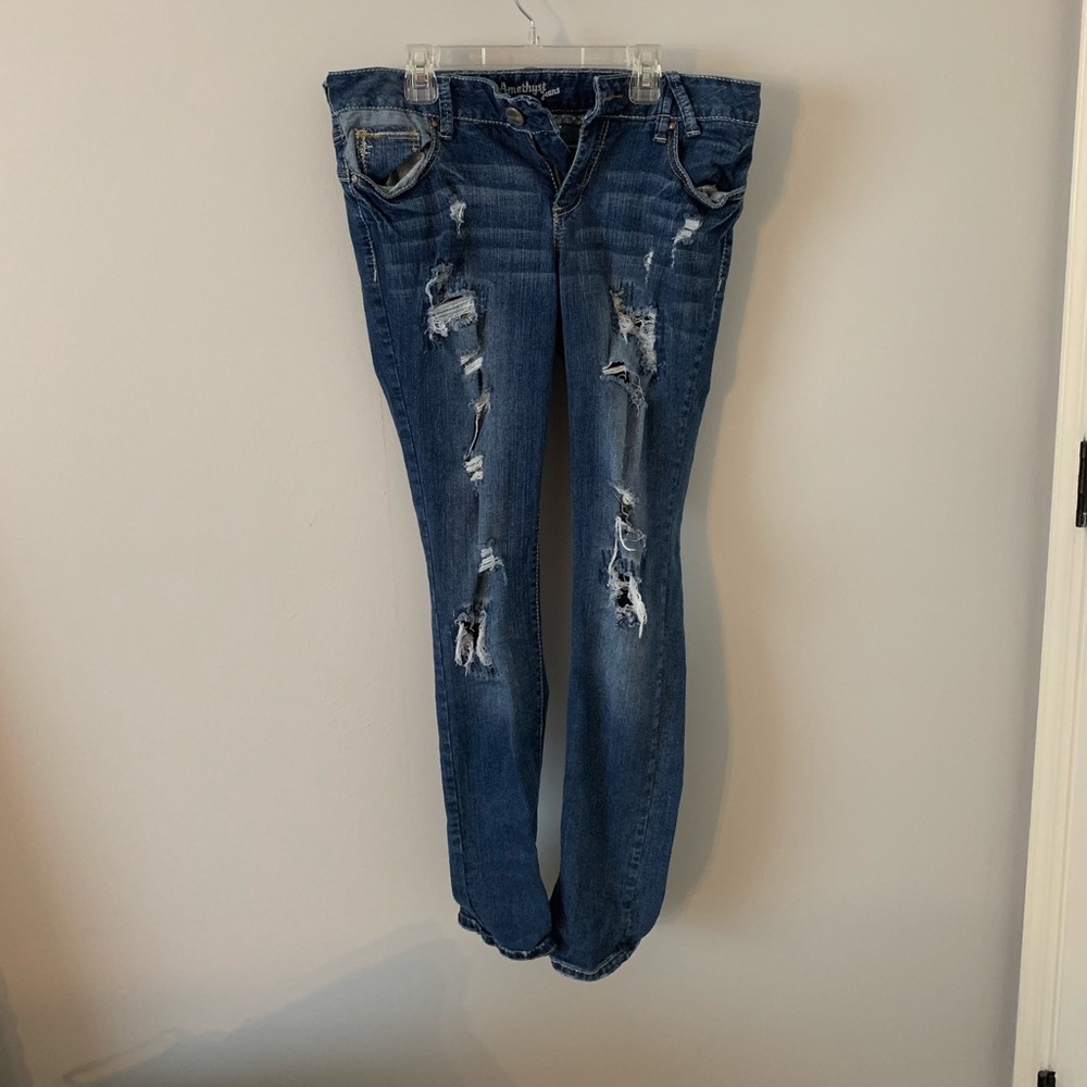 Ripped Dark Denim Jeans
